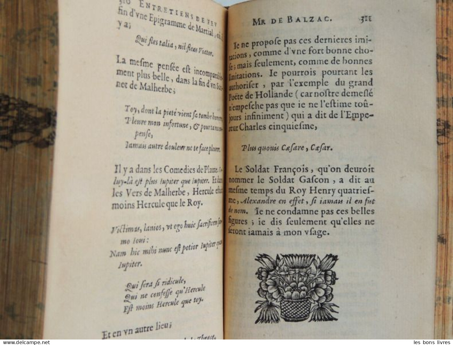 1657. Les entretiens de Fev Monsieur de Balzac ( rare)