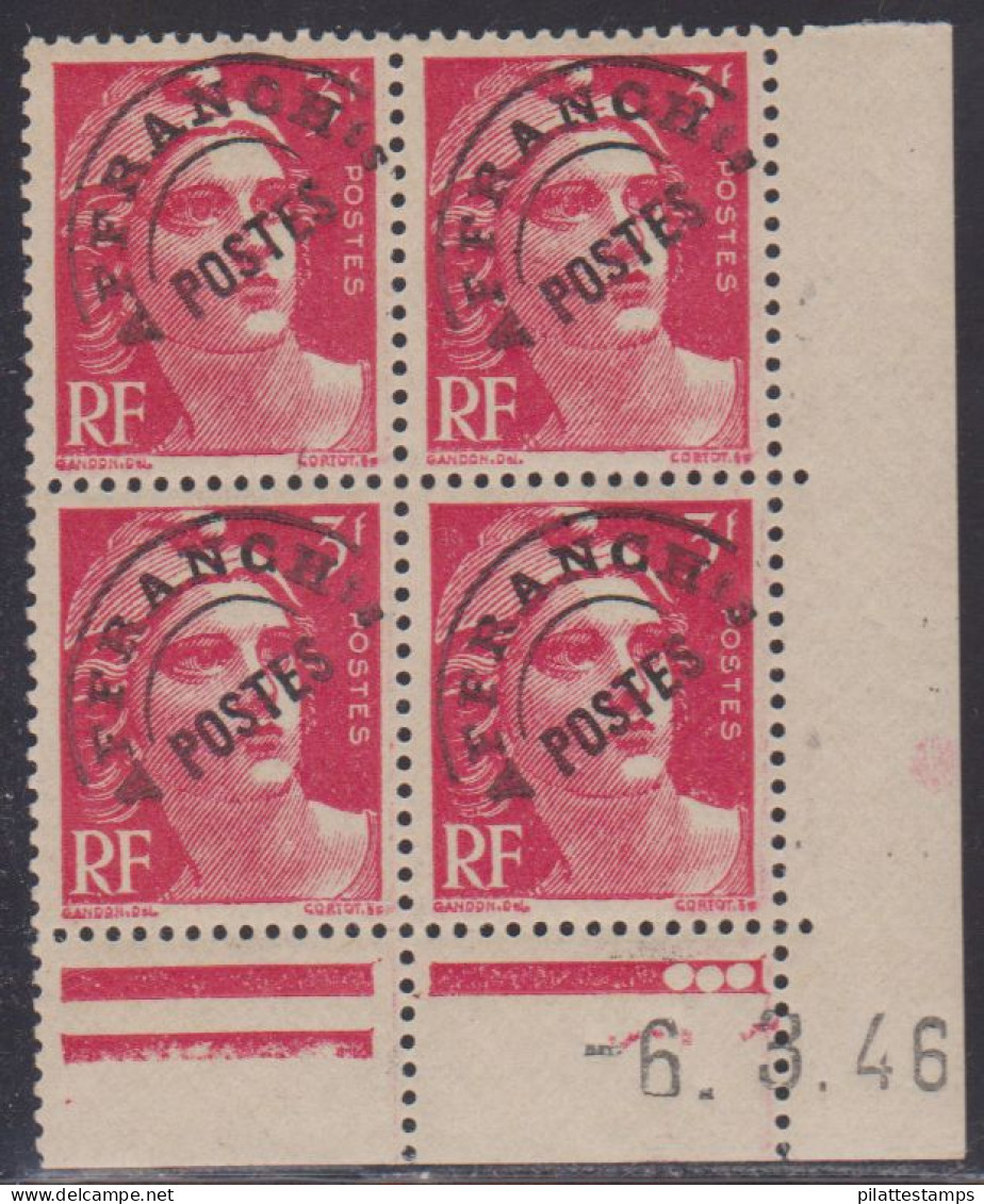 FRANCE PREOBLITERE N° 96** MARIANNE DE GANDON COIN DATE DU 6/3/46 - Precancels