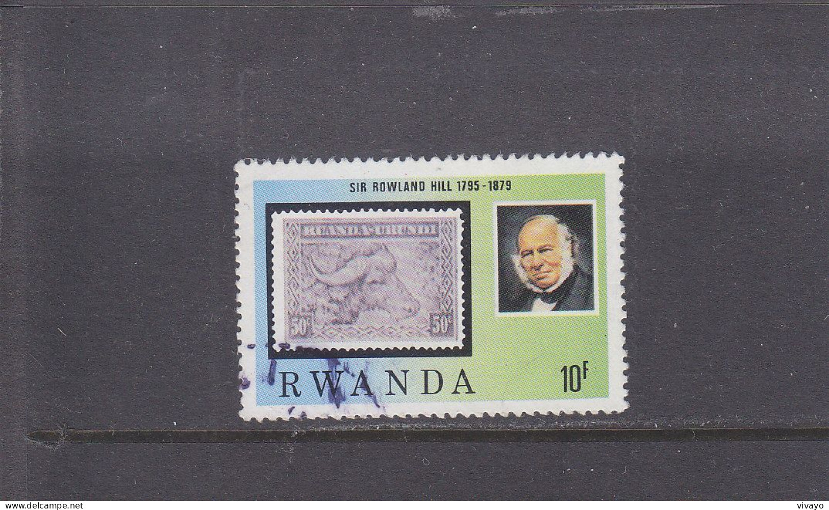 RWANDA - O / FINE CANCELLED - 1979 - ROWLAND HILL , STAMP ON STAMP - FAUNA - Mi. 1015 - Oblitérés