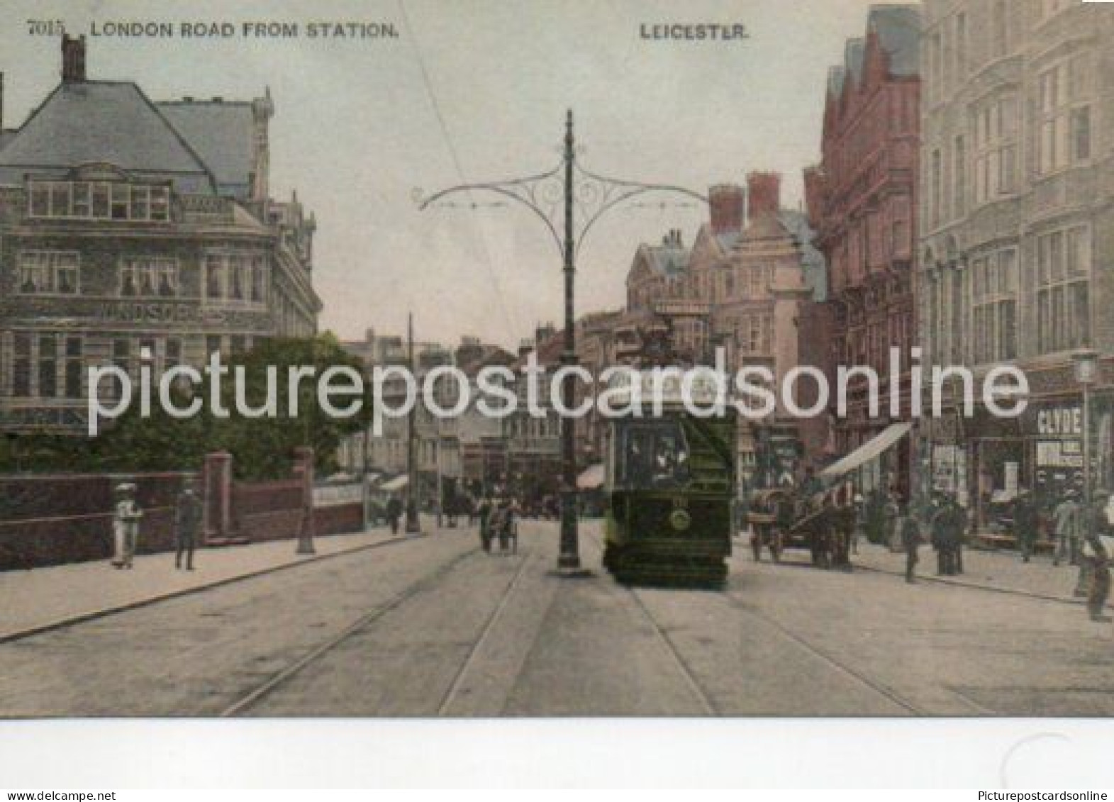 LONDON ROAD FROM STATION LEICESTER OLD COLOUR POSTCARD LEICESTERSHIRE - Leicester
