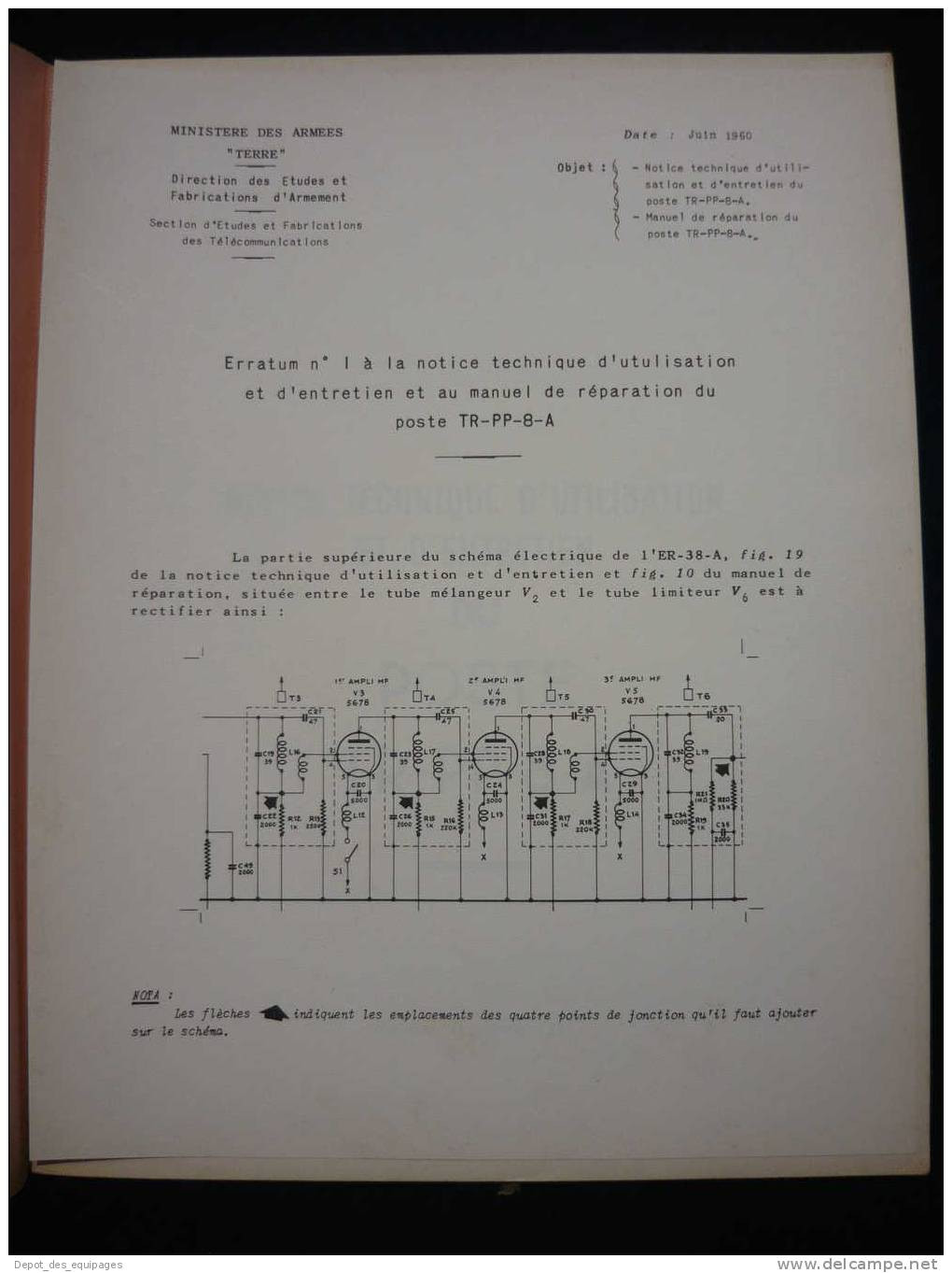 MANUEL POSTES RADIOS TR - PP - 8 - A   édition 1956