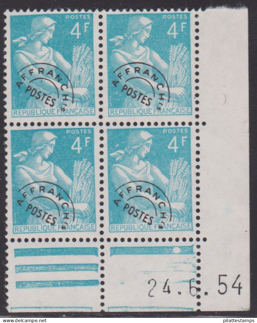 FRANCE PREOBLITERE N° 106** MOISSONNEUSE COIN DATE DU 24/6/54 - Precancels