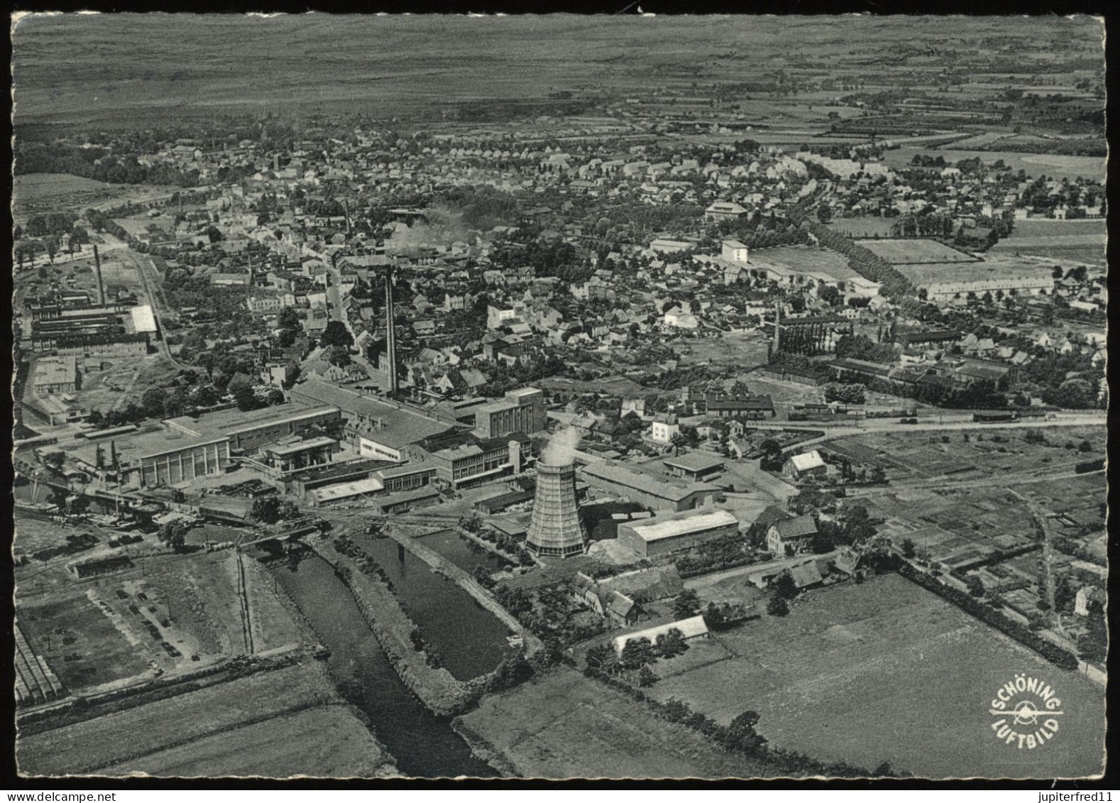 (B3552) AK Uetersen (Kreis Pinneberg), Luftbild 1961 - Uetersen