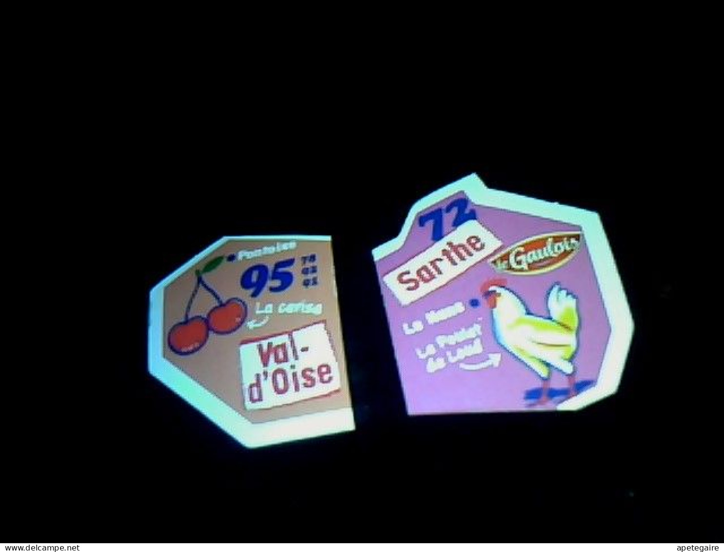 Publicitè Magnet Stickers X 2  Le Gaulois Thème Départements Français La Sarthe 72 Et Le Val D'Oise 95 - Magnetos