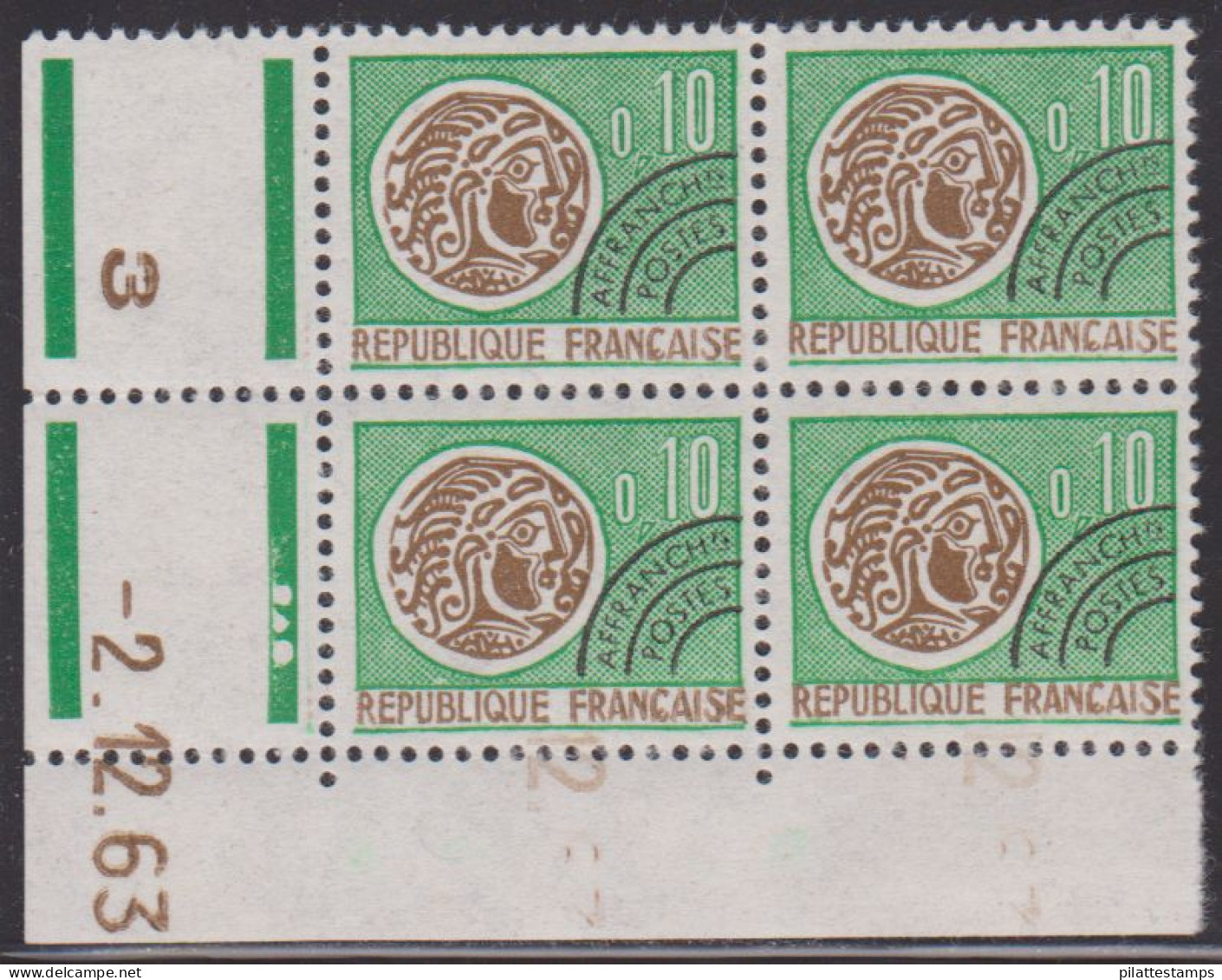 FRANCE PREOBLITERE N° 123** MONNAIE GAULOISE COIN DATE DU 2/12/63 - Precancels