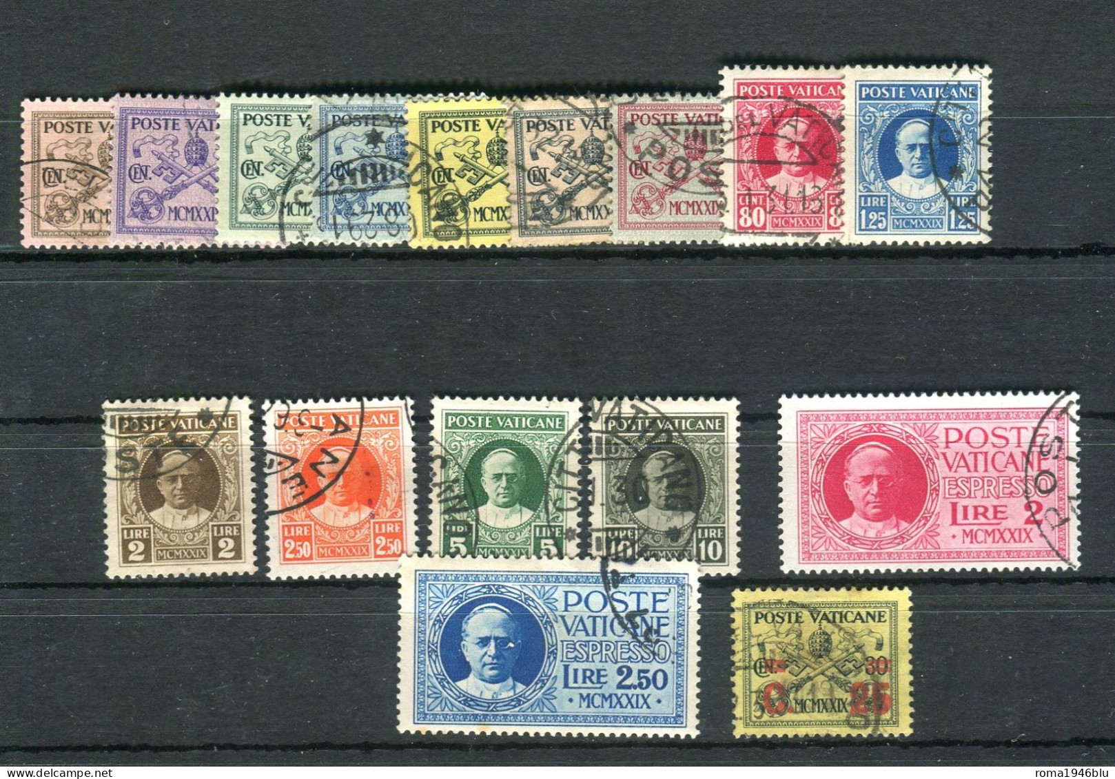 VATICANO 1929 CONCILIAZIONE SERIE CPL. 15 V. + N. 14 USATI - Unused Stamps