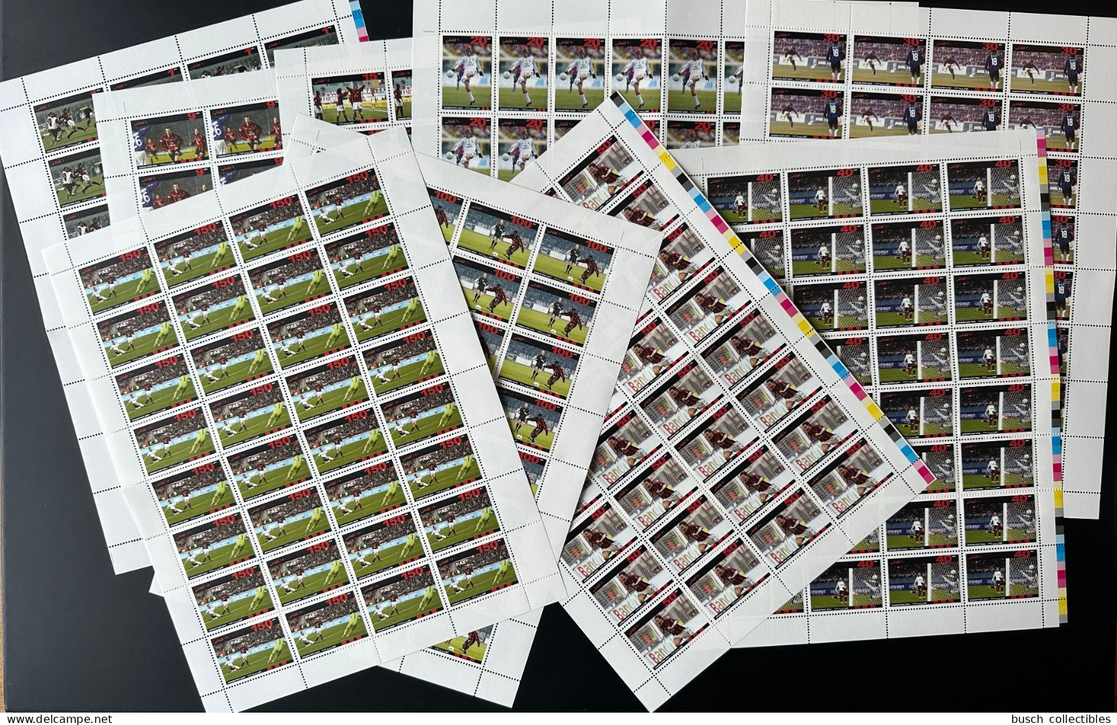 Afghanistan 2004 Mi. ? Sheets Planches Football Fußball Soccer Milan AC Milano MNH** 9 Val. - Clubs Mythiques