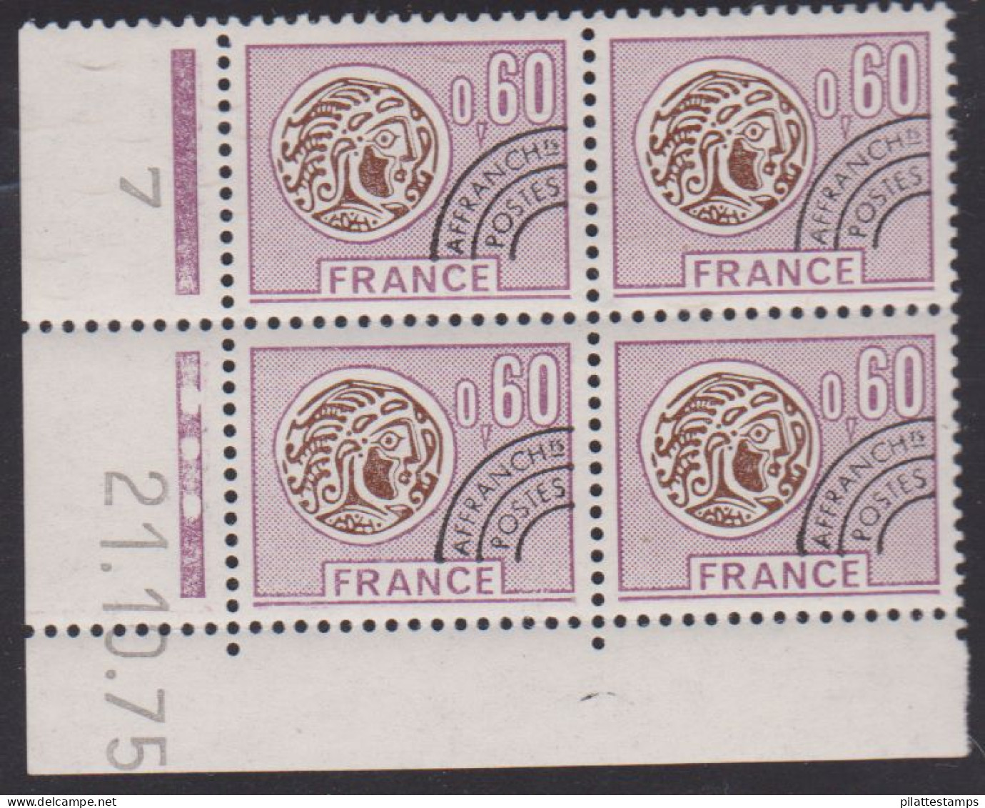 FRANCE PREOBLITERE N° 140** MONNAIE GAULOISE COIN DATE DU 21/10/75 - Préoblitérés