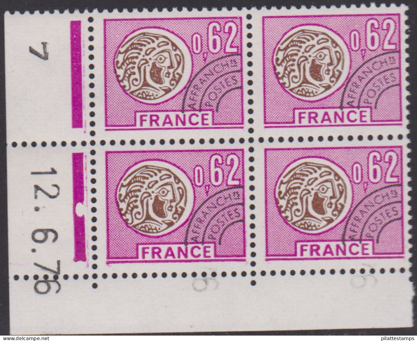 FRANCE PREOBLITERE N° 141** MONNAIE GAULOISE COIN DATE DU 12/6/76 - Precancels