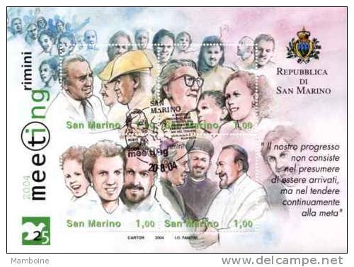 Saint Marin 2004  N°1958.61 =  Feuillet Oblitéré .meeting De Rimini - Used Stamps