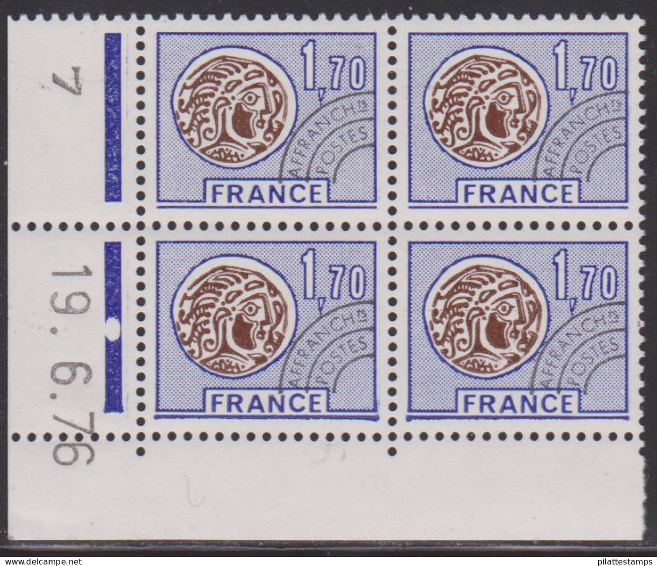 FRANCE PREOBLITERE N° 145** MONNAIE GAULOISE COIN DATE DU 19/6/76 - Préoblitérés