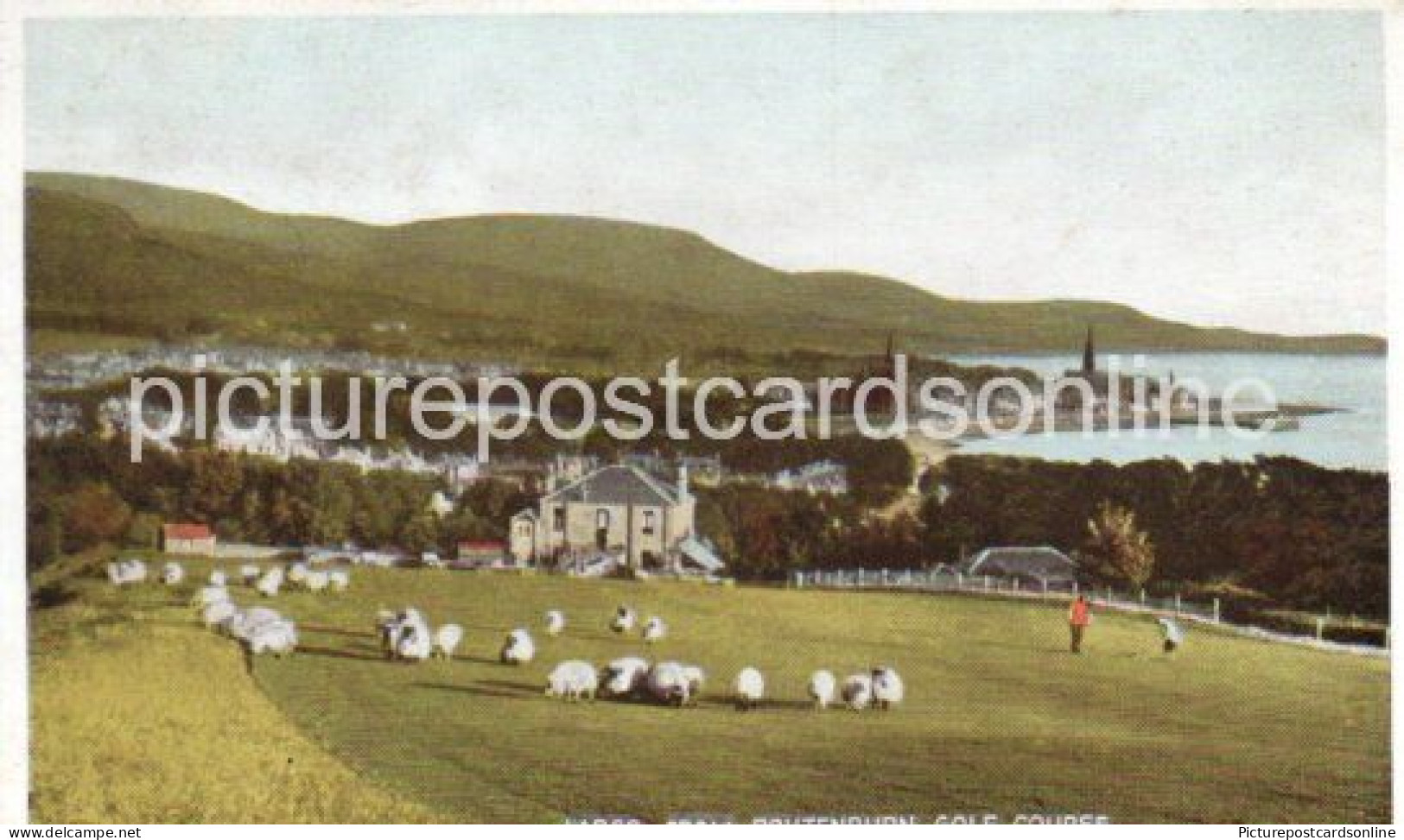 LARGS FROM ROUTENBURN GOLF COURSE OLD COLOUR  POSTCARD SCOTLAND - Ayrshire