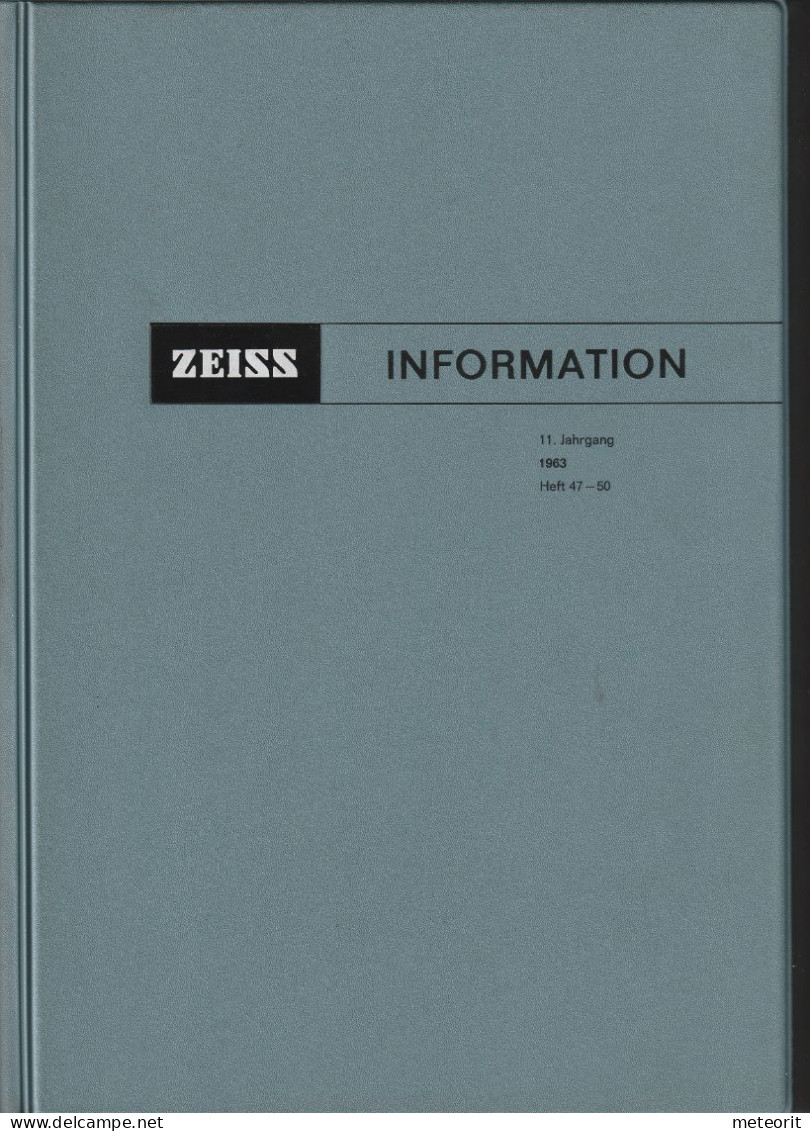 ZEISS INFORMATION "Zeitschrift Für Die ZEISS-Freunde" 11. Jahrgang 1963 Heft 47 Bis 50 Originalkunstoffeinband, Gebrauch - Informatique