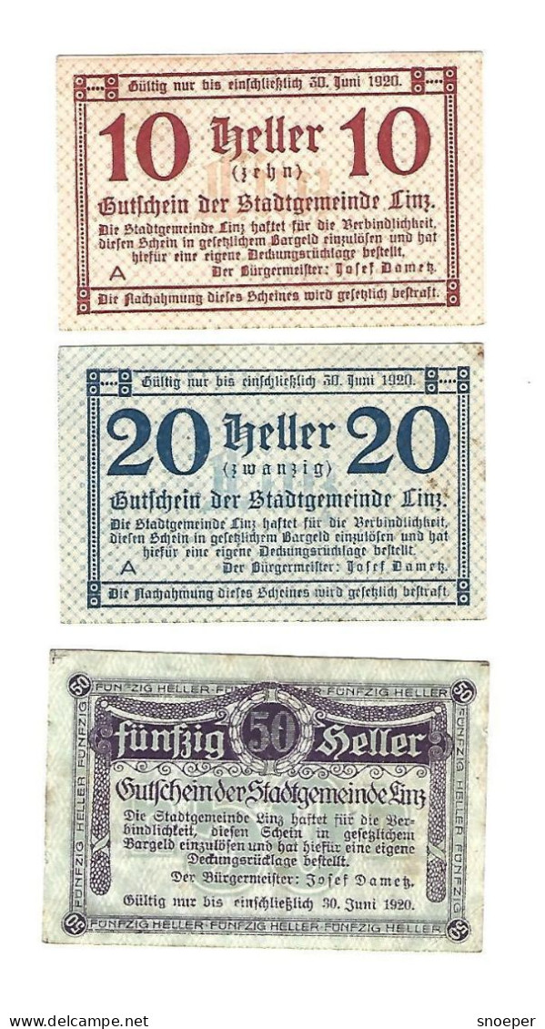 **notgeld   Austria Linz Serie Compleet    529b - Autriche