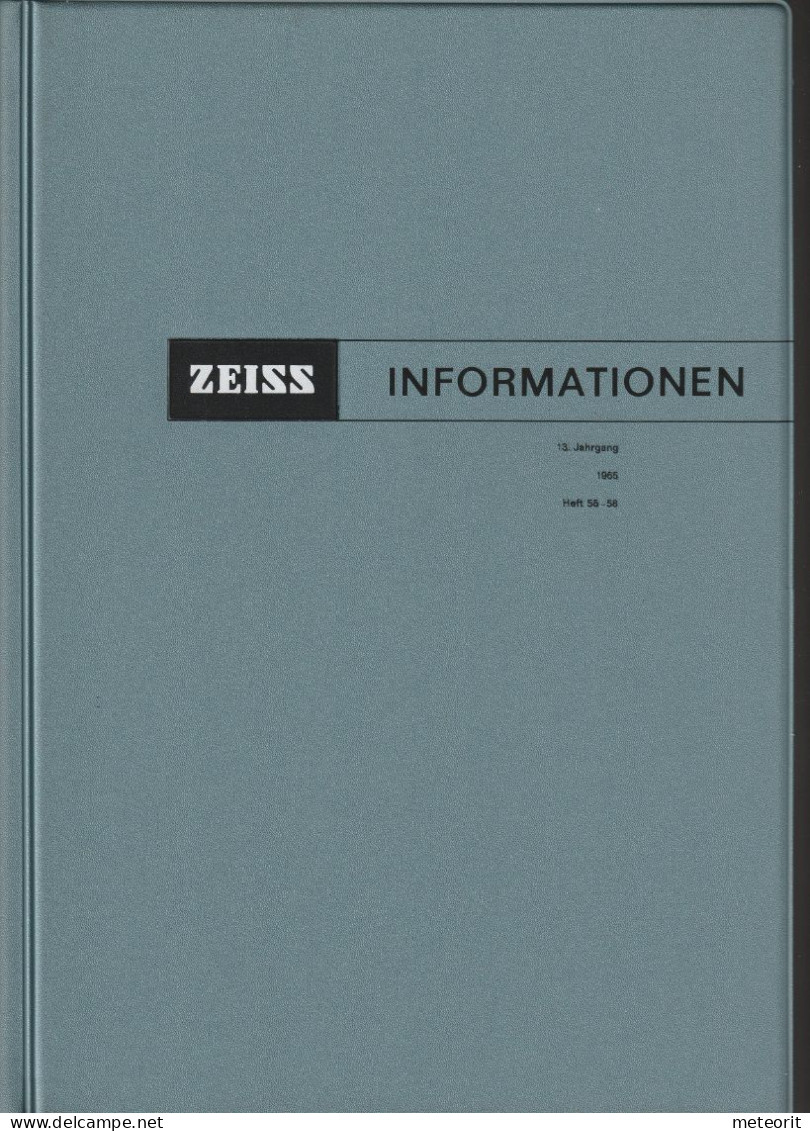 ZEISS INFORMATION "Zeitschrift Für Die ZEISS-Freunde" 13. Jahrgang 1965 Heft 55 Bis 58 Originalkunstoffeinband, Gebrauch - Informática