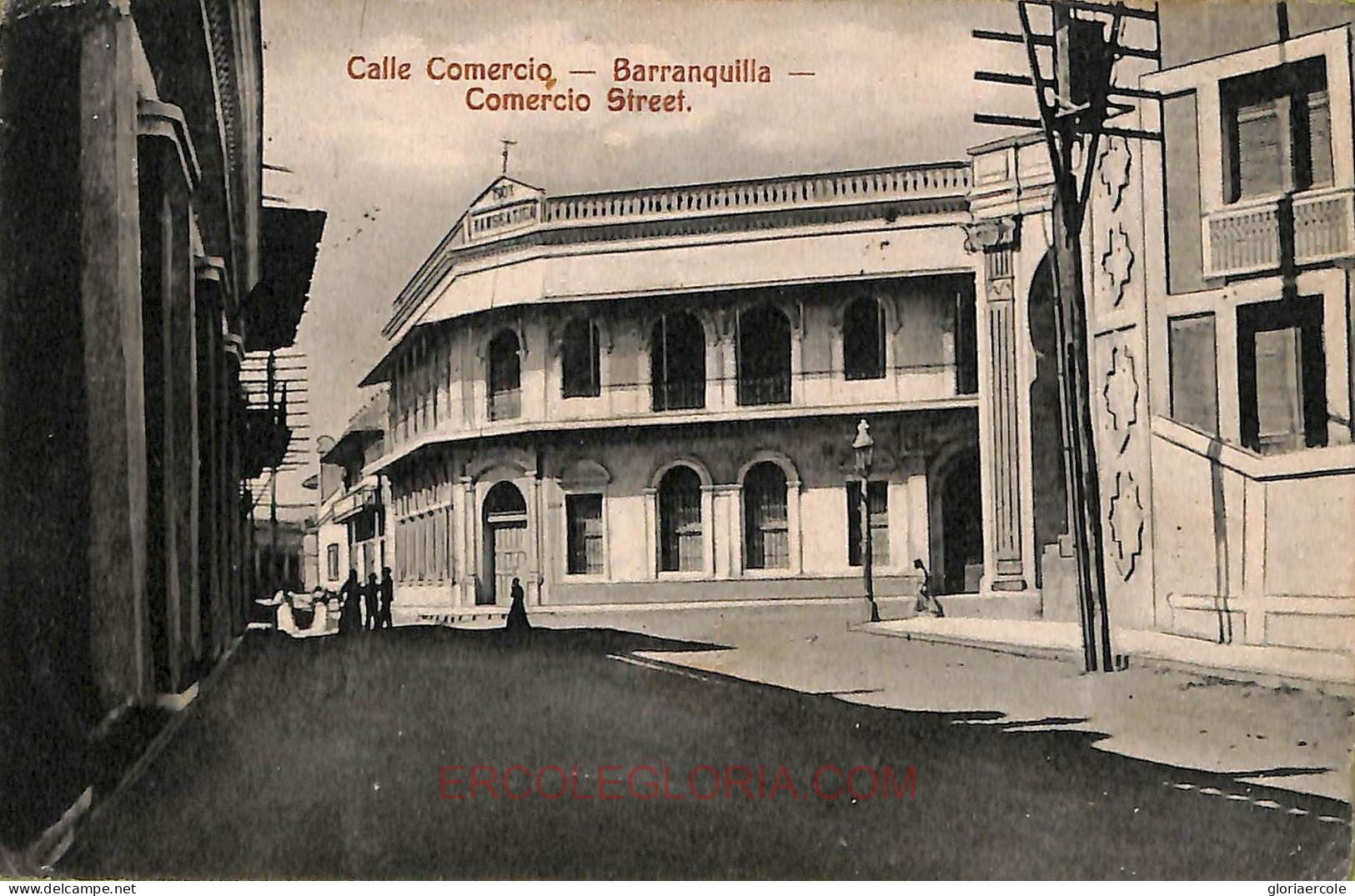 Ac8366 - COLOMBIA -  Vintage Postcard - Barranquilla, Comercio Street - 1910 - Colombie