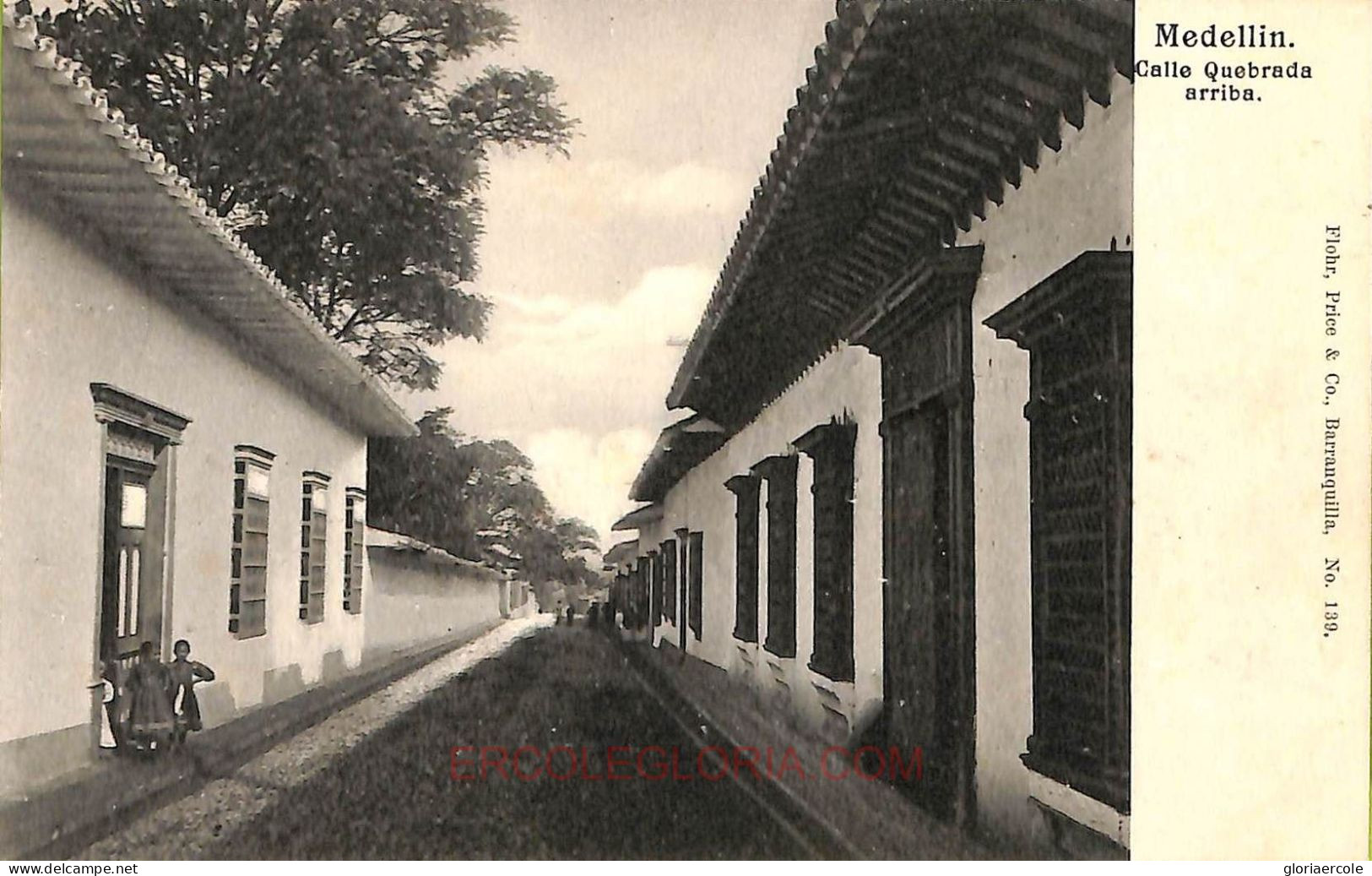 Ac8367 - COLOMBIA -  Vintage Postcard - Medellin, Calle Quebrada Arriba - Colombie