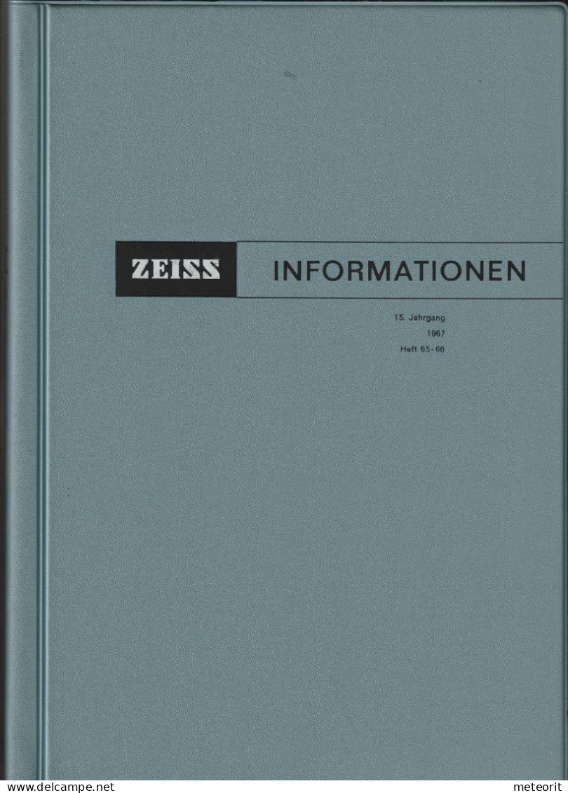 ZEISS INFORMATION "Zeitschrift Für Die ZEISS-Freunde" 15. Jahrgang 1967 Heft 63 Bis 66 Originalkunstoffeinband, Gebrauch - Computer Sciences