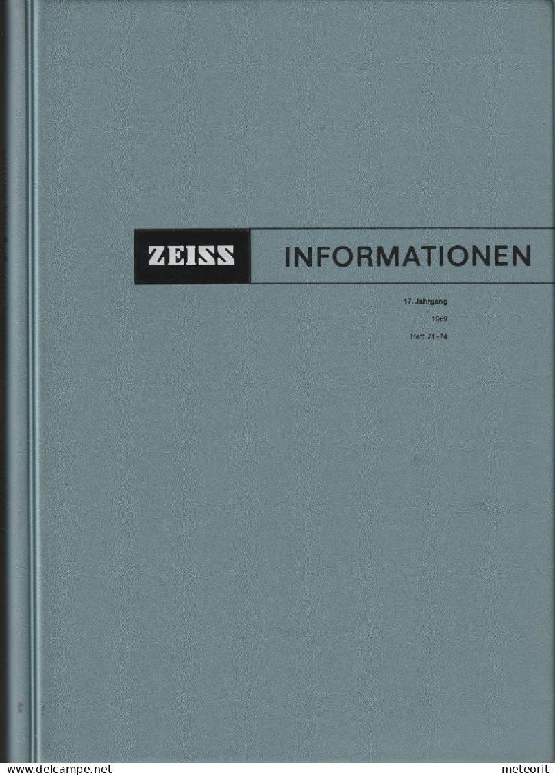 ZEISS INFORMATION "Zeitschrift Für Die ZEISS-Freunde" 17. Jahrgang 1969 Heft 71 Bis 74 Originalkunstoffeinband, Gebrauch - Informática