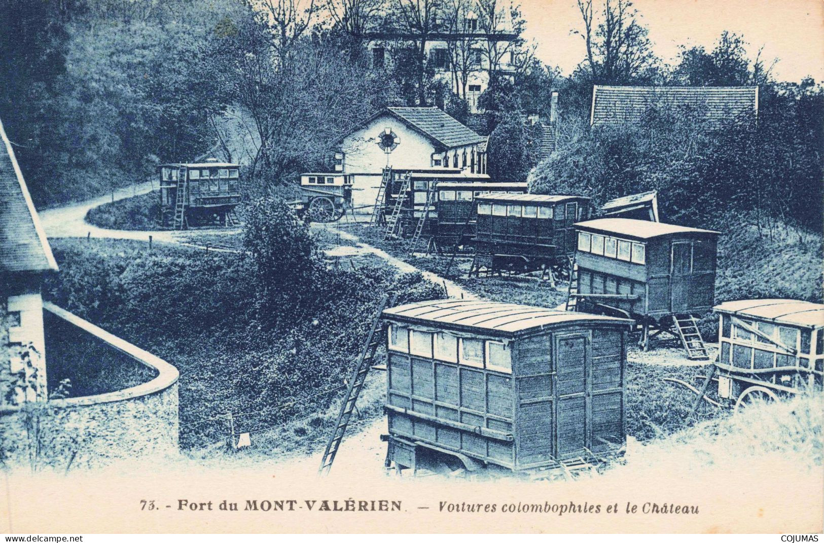 92 - MONT VALERIEN - S14455 - Fort - Voitures Colombophiles Et Le Château - L23 - Mont Valerien