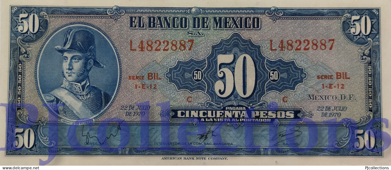 MEXICO 50 PESOS 1970 PICK 49s UNC - Mexico