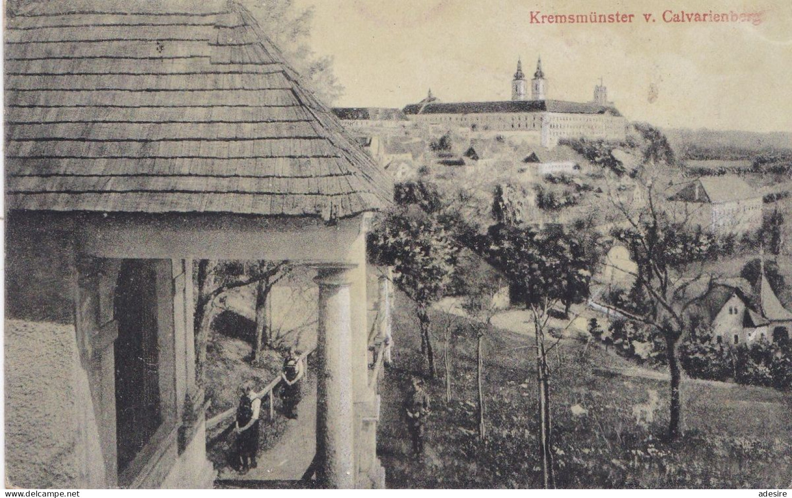 KREMSMÜNSTER (Oberösterreich) - Vom Calvarienberg, Verlag Hans Merzeder Kremsmünster, Karte Gel 1924 ... - Kremsmünster