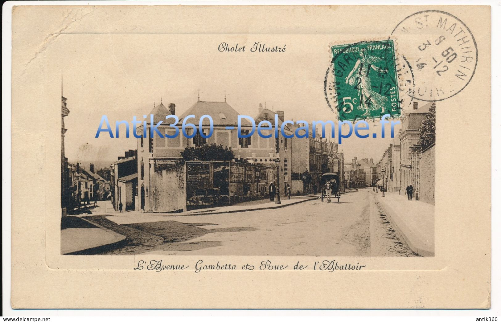 CPA 49 CHOLET Illustré L'Avenue Gambetta Et Rue De L'Abattoir - Cholet