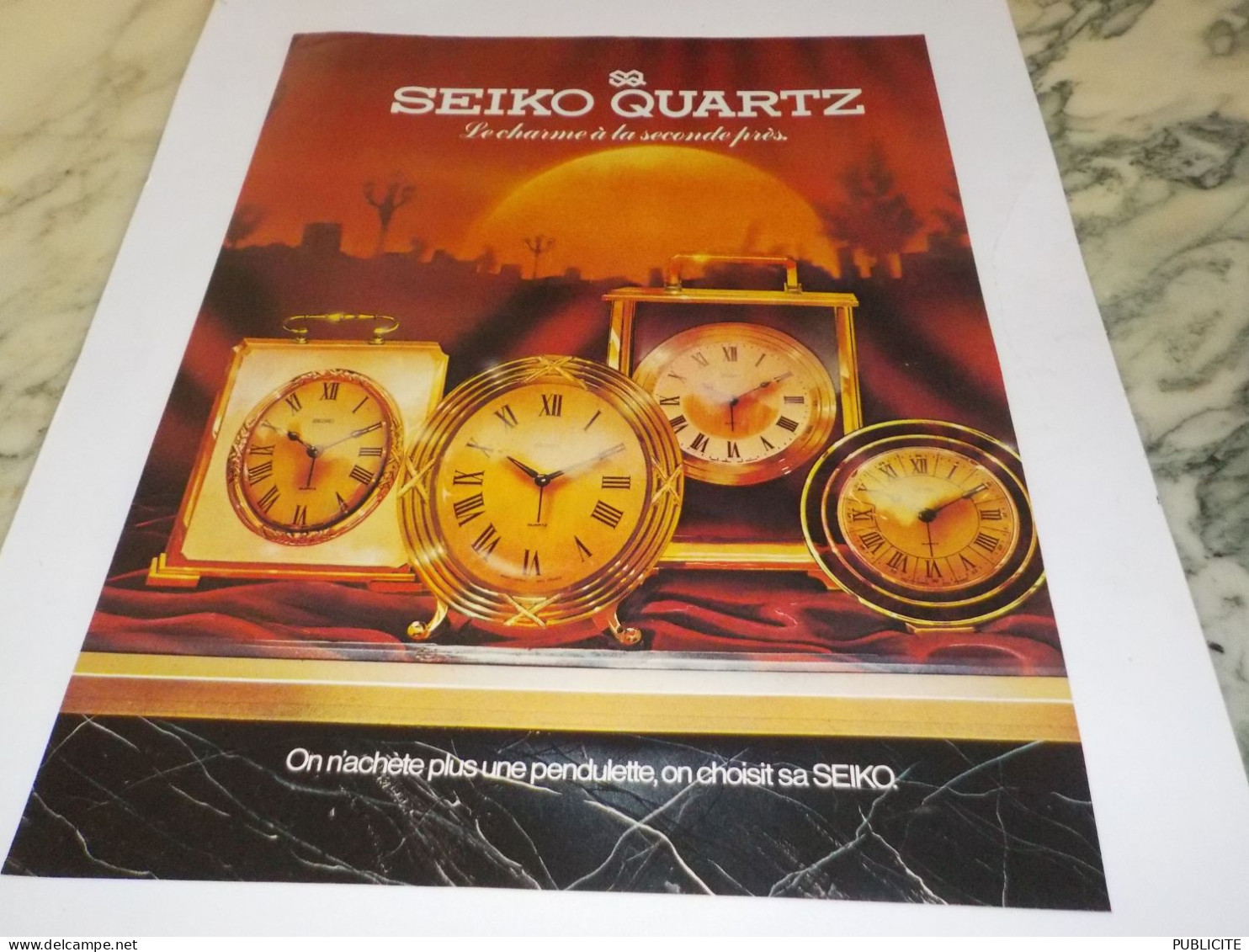 ANCIENNE  PUBLICITE LE CHARME A LA SECONDE PRES   SEIKO 1980 - Sonstige & Ohne Zuordnung