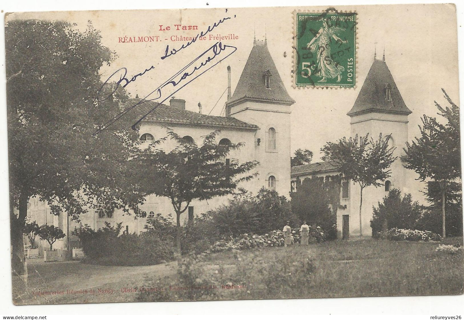 CPA, D.81 , Le Tarn , Réalmont , Château De Fréjeville ,Ed. I.R. 1907 - Realmont