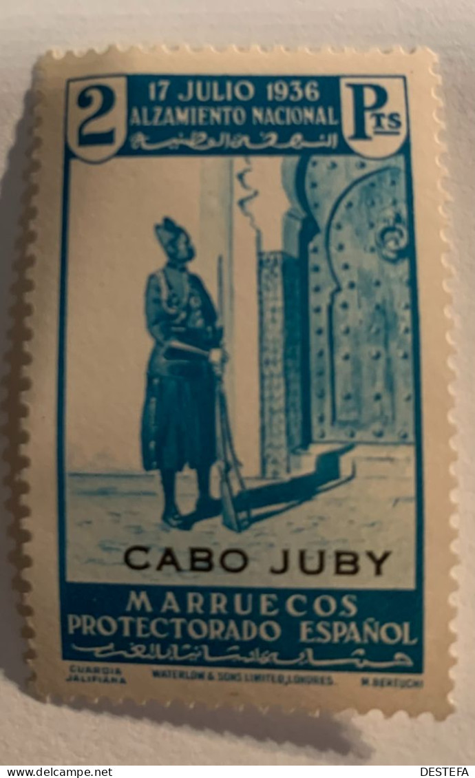 1937. CABO JUBY. ALZAMIENTO NACIONAL. Edifil Nº 97 Nuevo Con Fijasellos * - Cabo Juby