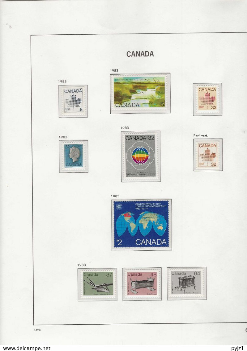 1983 MNH Canada Year Collection According To DAVO Album Postfris** - Volledige Jaargang