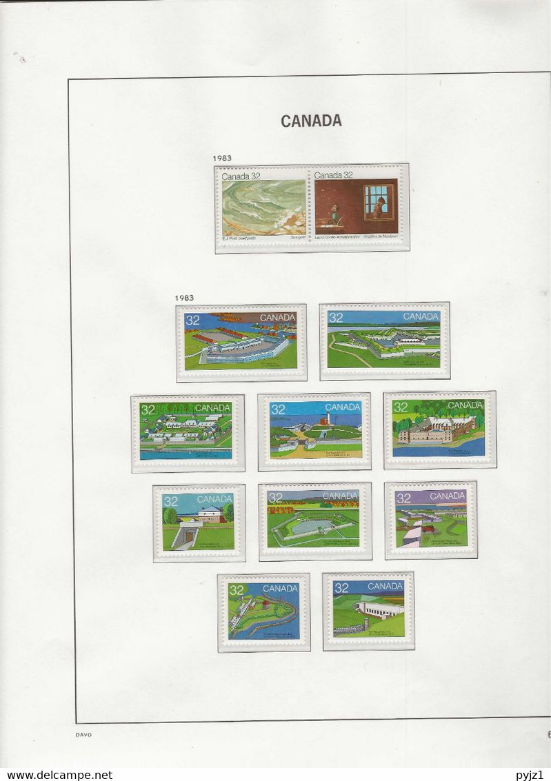1983 MNH Canada Year Collection According To DAVO Album Postfris** - Annate Complete