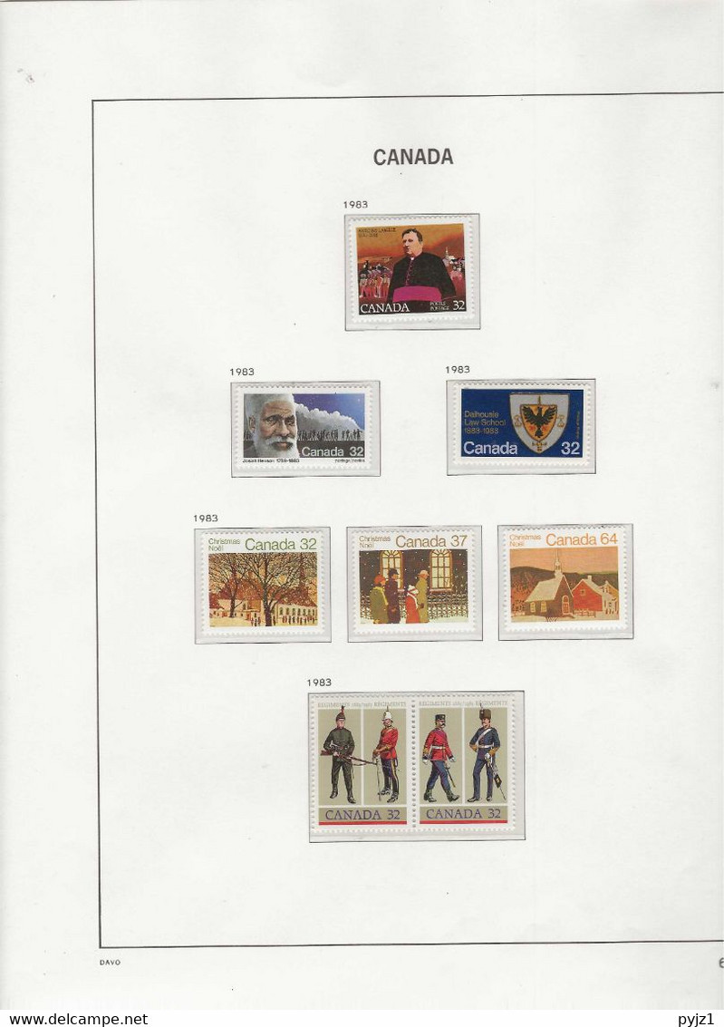 1983 MNH Canada Year Collection According To DAVO Album Postfris** - Vollständige Jahrgänge