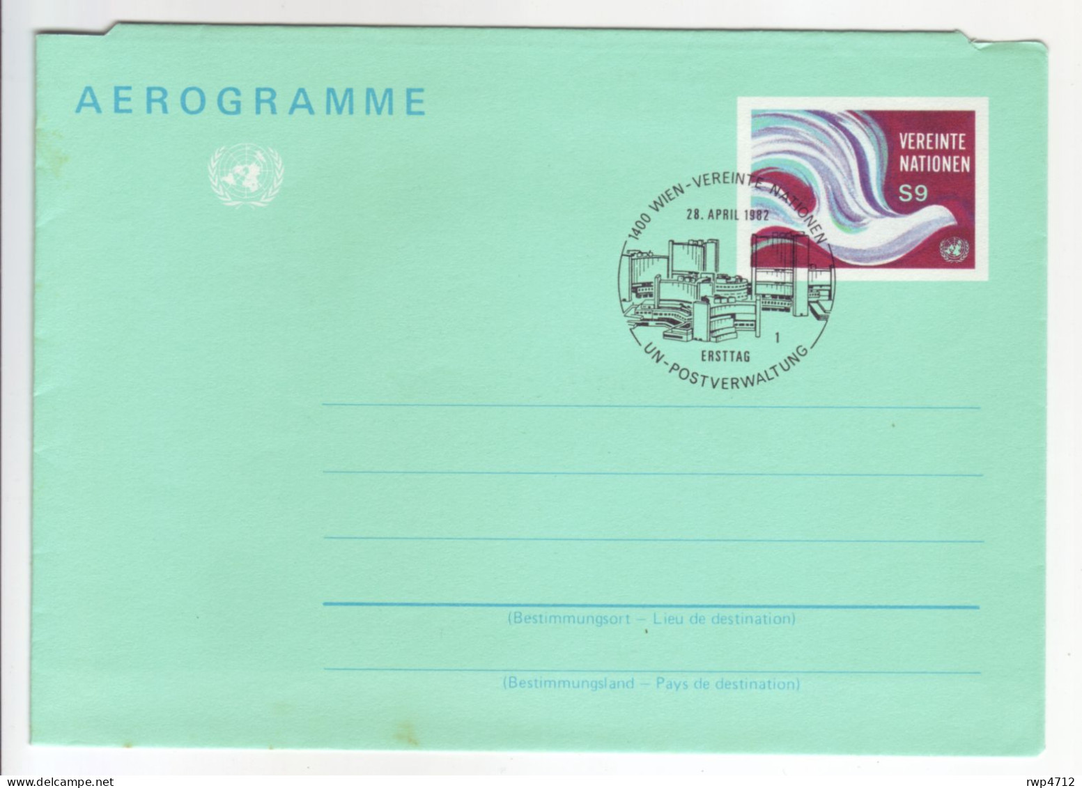 UNO-WIEN       Aerogramme  9 Schillinge  First Day - Storia Postale