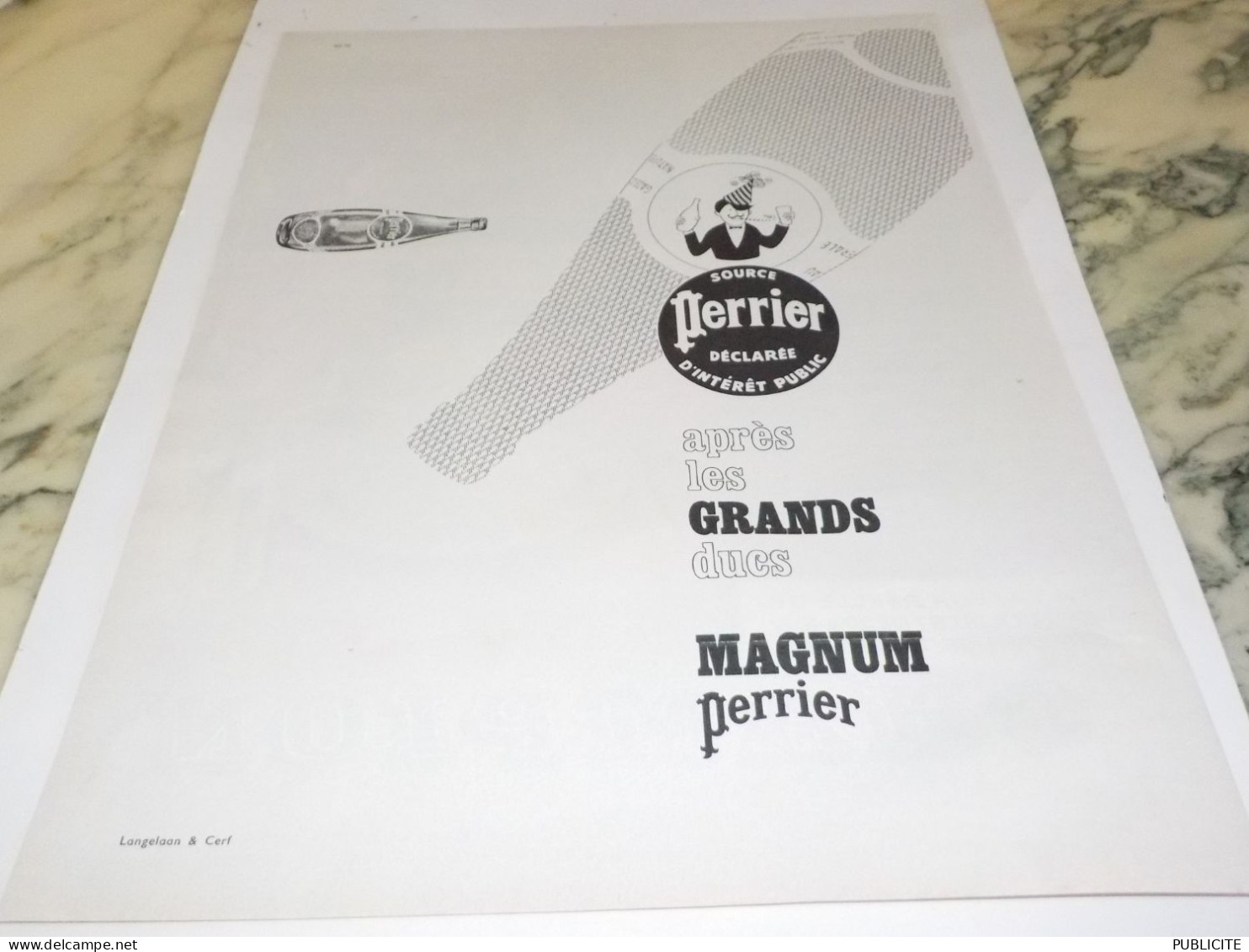 ANCIENNE PUBLICITE APRES LES GRANDS DUCS MAGNUM  PERRIER   1963 - Perrier