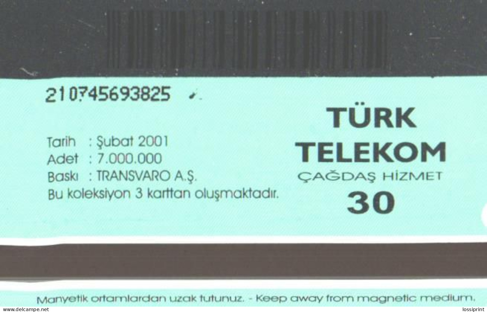 Turkey:Used Phonecard, Türk Telekom, 30 Units, Earth, 2001 - Türkei