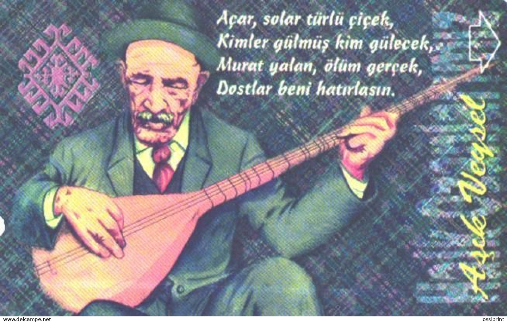 Turkey:Used Phonecard, Türk Telekom, 30 Units, Man Playing Mandoline, 2000, A - Türkei