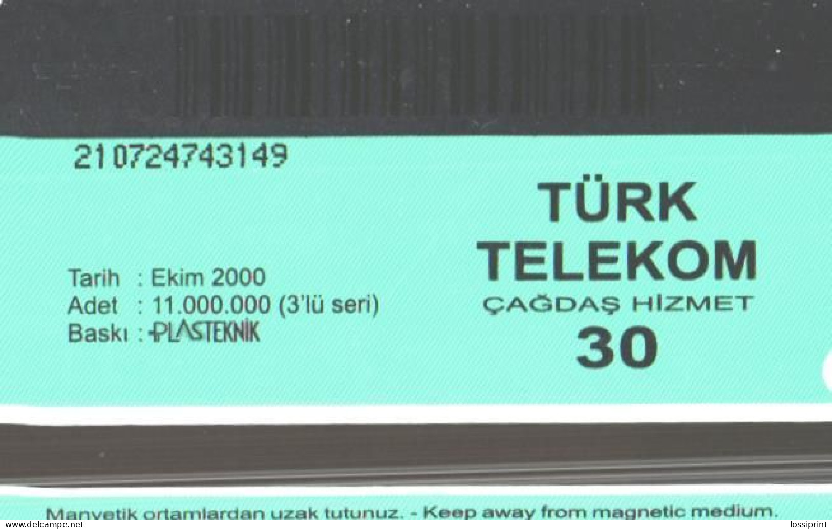 Turkey:Used Phonecard, Türk Telekom, 30 Units, Man Playing Mandoline, 2000, A - Türkei