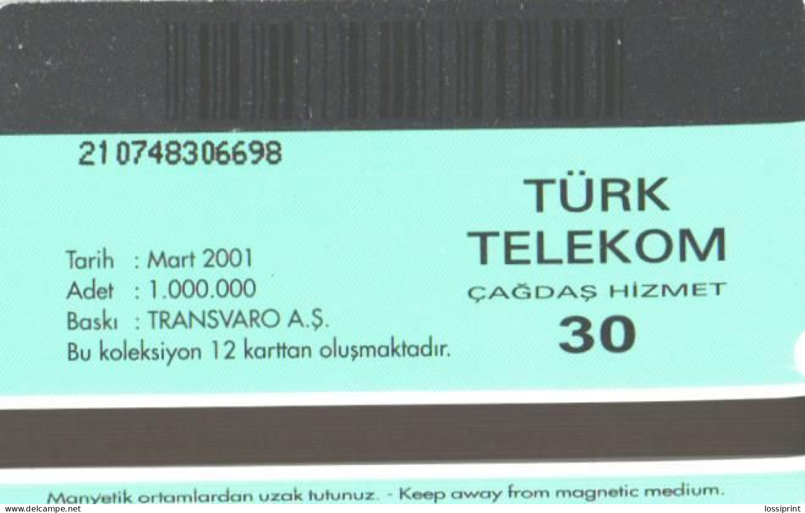 Turkey:Used Phonecard, Türk Telekom, 30 Units, Kalelerimiz, 2001 - Türkei