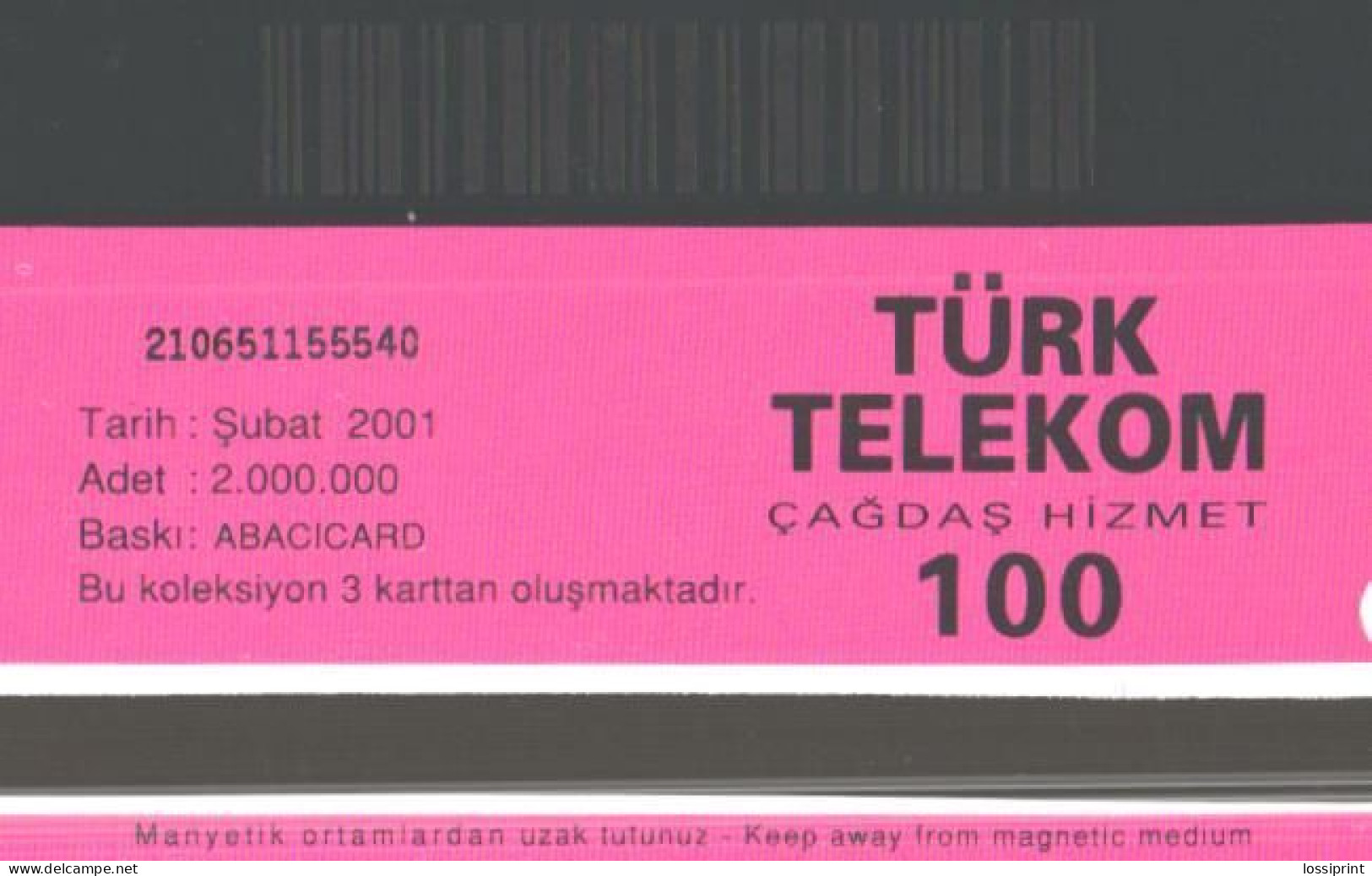 Turkey:Used Phonecard, Türk Telekom, 100 Units, Satellite Communication, 2001 - Türkei