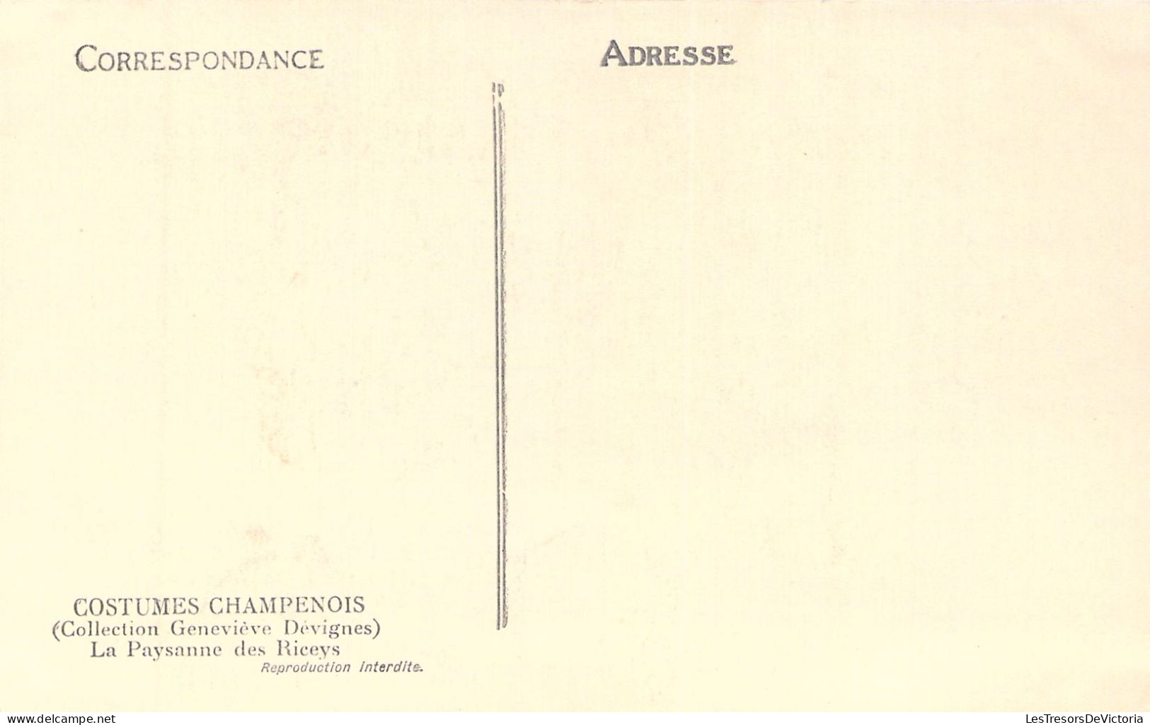 FOLKLORE - Costumes Champenois - La Paysanne De Riceys - Carte Postale Ancienne - Trachten