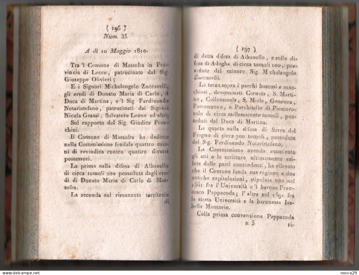 BOLLETTINO SENTENZE 1810 ACQUAVIVA DELLE FONTI ALBEROBELLO MASSAFRA VIESTE TREVICO SIANO LONGOBARDI CAIVANO FAICCHIO - Libri Antichi