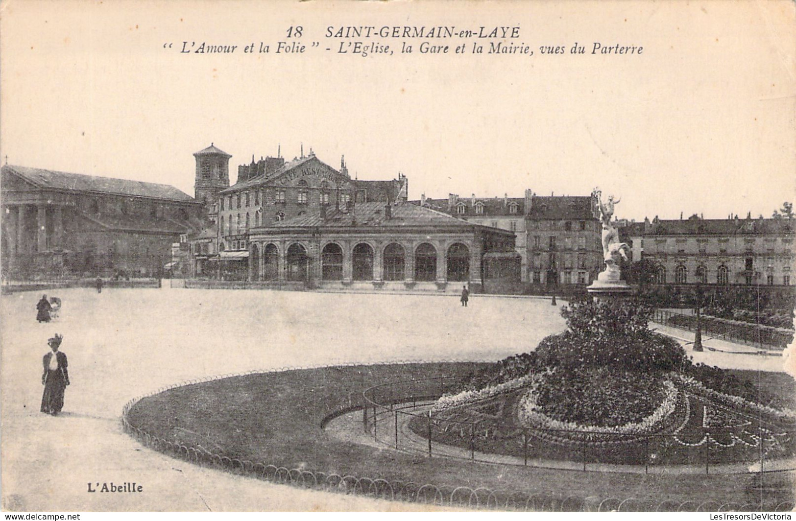 FRANCE - 78 - St Germain En Laye - L'amour Et La Folie - L'église La Gare Et La Mairie - Carte Postale Ancienne - St. Germain En Laye (Kasteel)