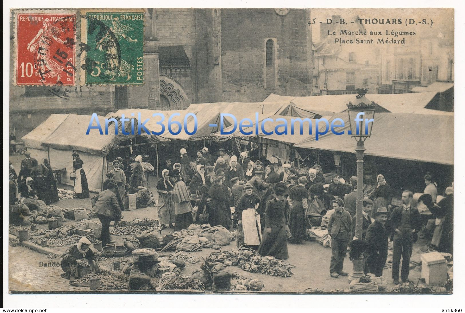 CPA 79 THOUARS Le Marché Aux Légumes Place Saint Médard - Thouars