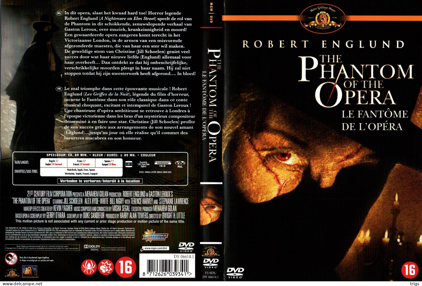 DVD - The Phantom Of The Opera - Horror