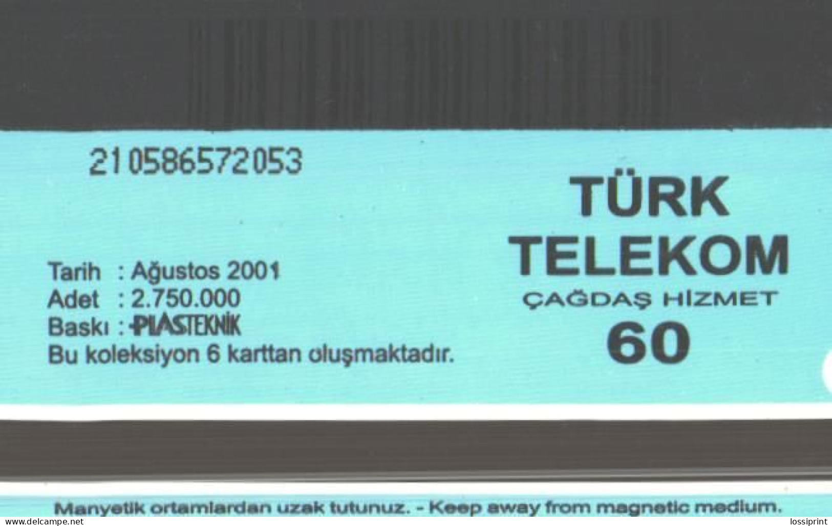 Turkey:Used Phonecard, Türk Telekom, 60 Units, Drums, 2001 - Türkei