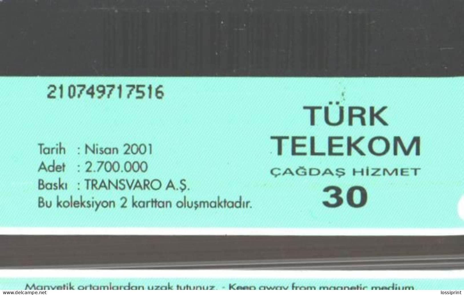 Turkey:Used Phonecard, Türk Telekom, 30 Units, Event, 2001 - Türkei