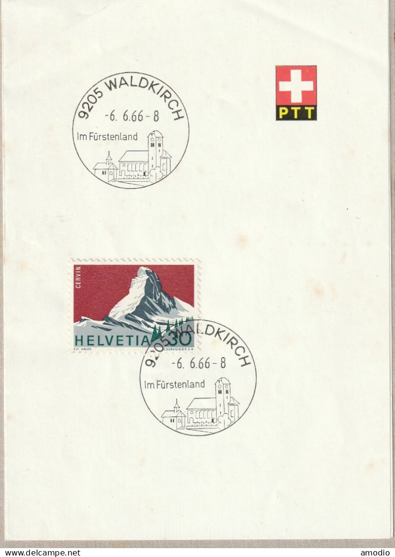 Suisse Vignettes Distributeurs 1950 (dont 1 N**) + Marque Postale Waldkirch 06/06/66 Sur YT 754   2 Scans - Affranchissements Mécaniques