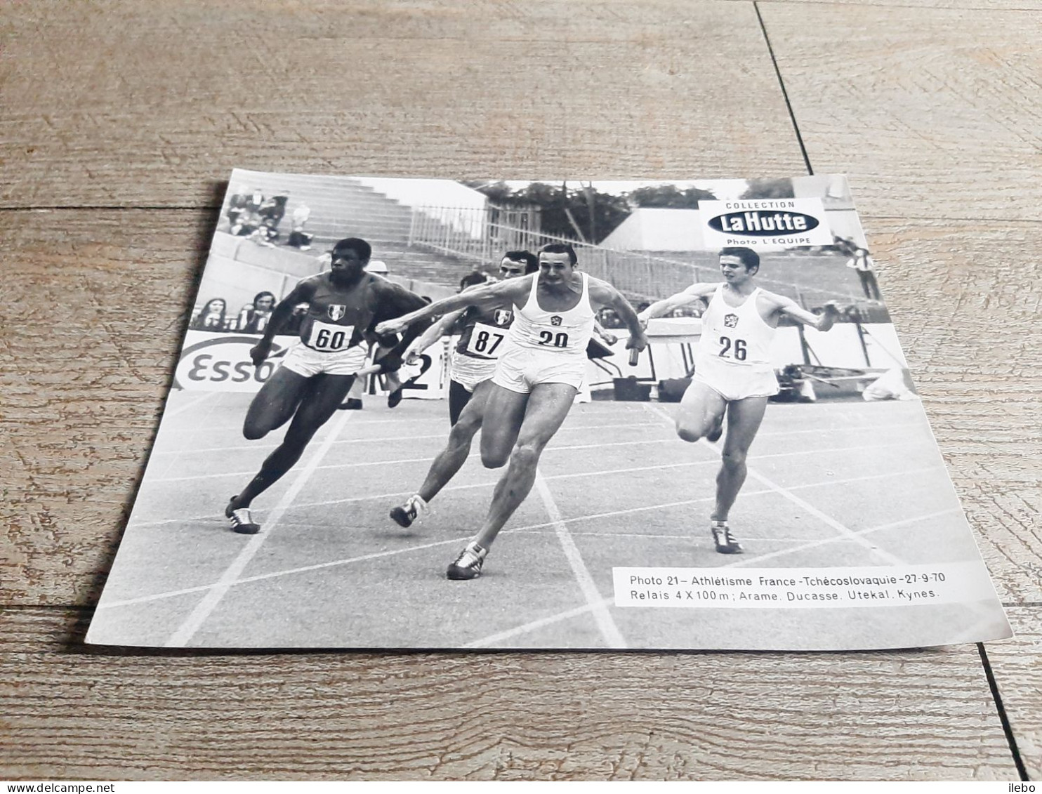 Photographie Collection La Hutte Athlétisme France Tchécoslovaquie Relais 4x 100m Arame Ducasse Utekal Kynes Sport - Athlétisme