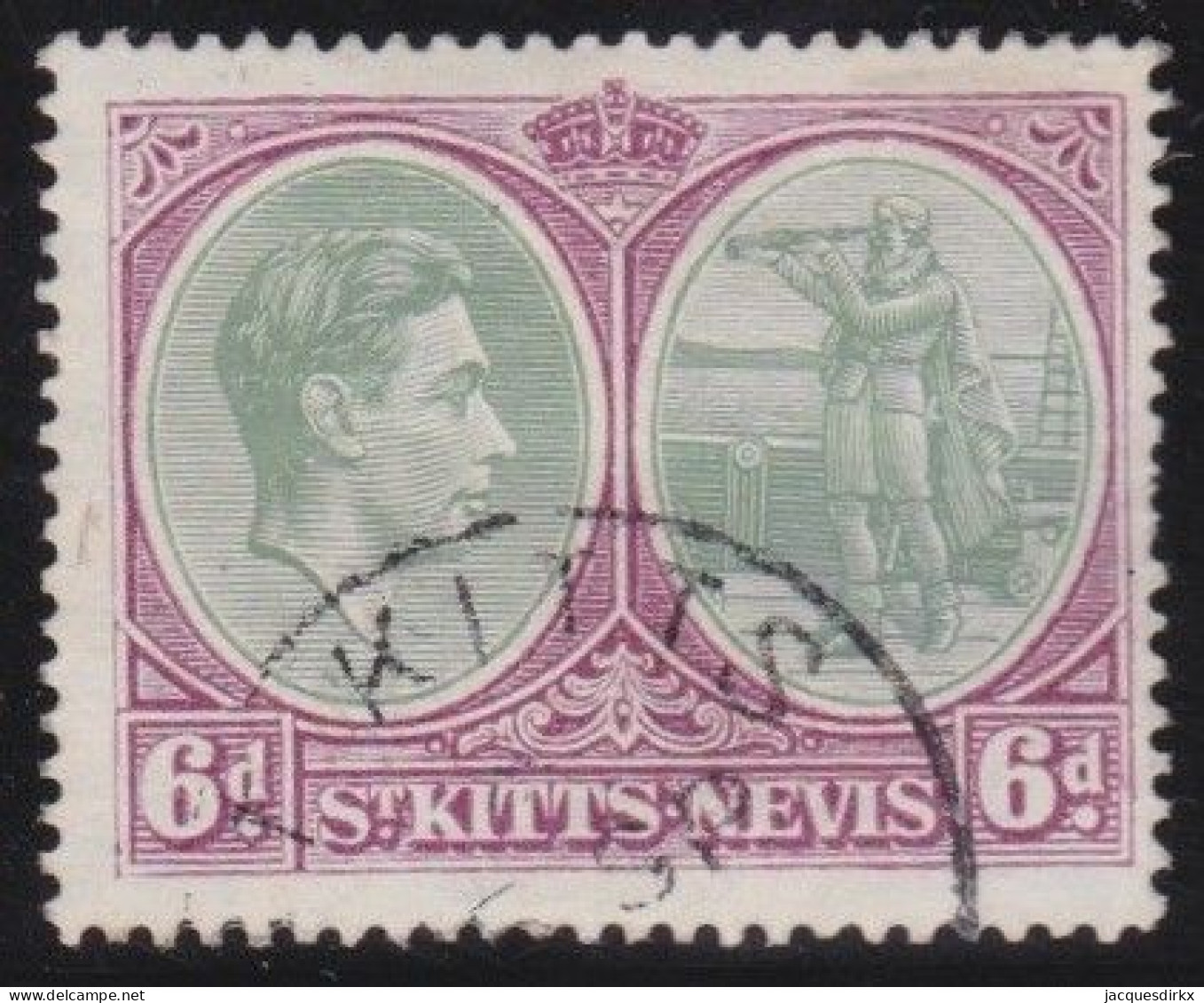 St  Kitts - Nevis       .   SG    .   74 B   .   Perf. 14  .  Chalky   .    O      .     Cancelled - St.Christopher, Nevis En Anguilla (...-1980)